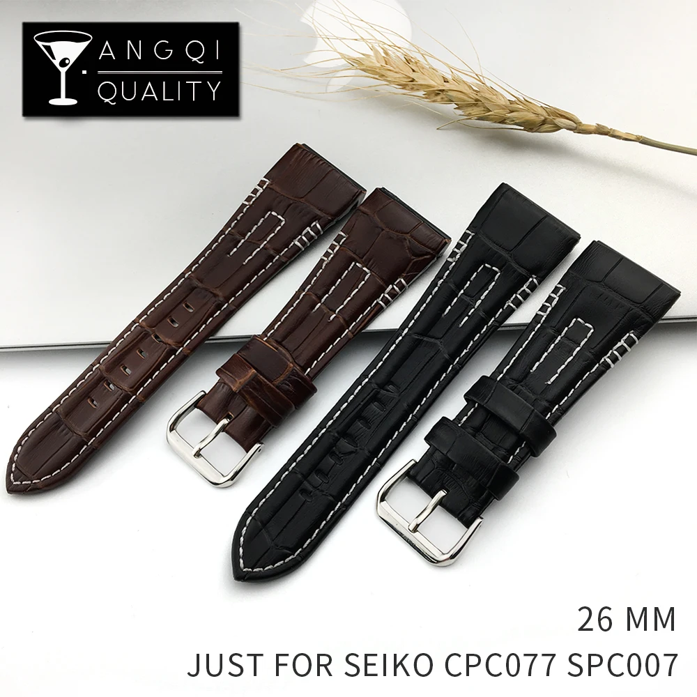 Ремешок из итальянской телячьей кожи для наручных часов Seiko CPC007 CPC077 сменный