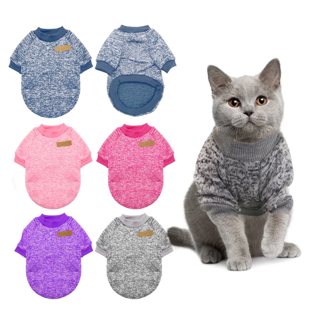 Warm Cat Sweater Clothing Autumn Winter Pet Dog Clothes For Small Dogs Cats Chihuahua Pug Yorkies Kitten Outfit Cat Coat Costume  My Pet World Store