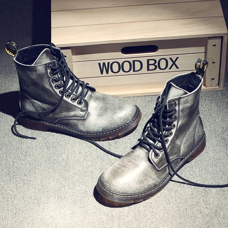 

Army Boots Men genuine leather Military Combat Boots Male Motorcycle Boots Lace Up Men's Shoes Rock Punk Boots