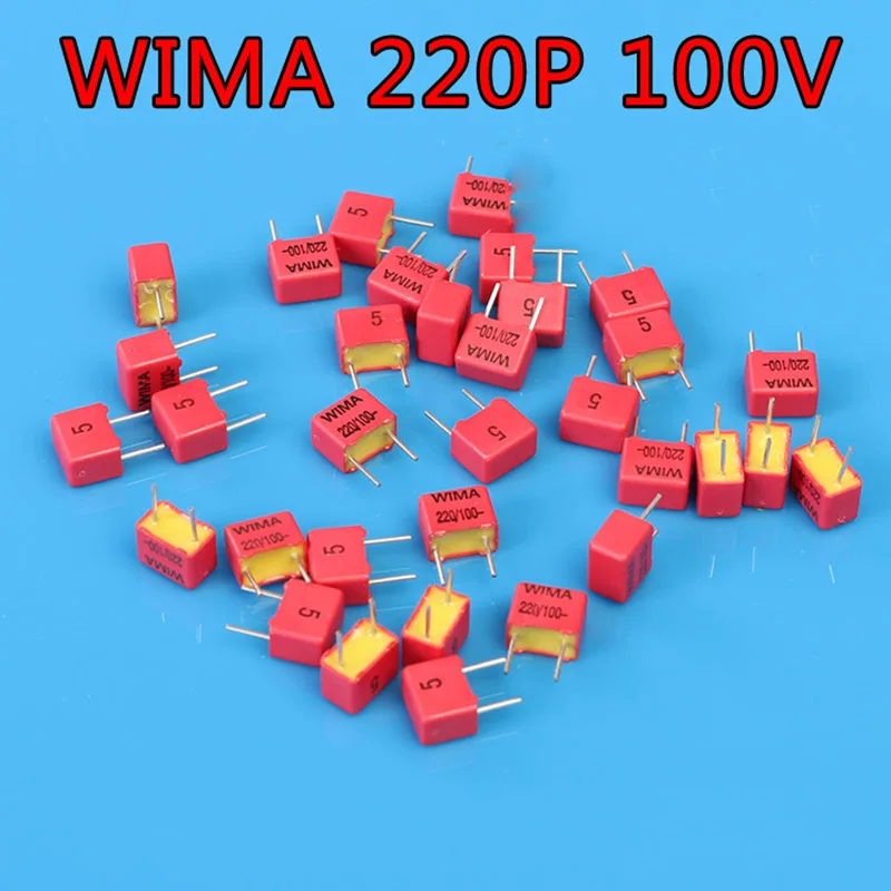 10 шт. WIMA 220pF 100V FKP2 221/n22/220p немецкая Hi Fi аудиосвязь Печатные платы  | Печатные платы -32882480807