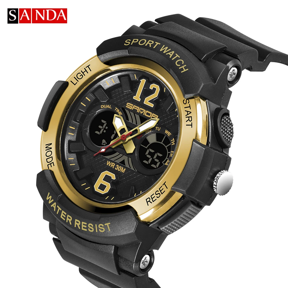 SANDA Montre Enfant LED Watches Children Back Light Sport Wristwatches