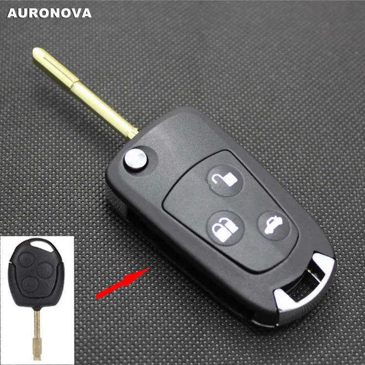 AURONOVA новый обновленный Складной Корпус ключа для Ford Mondeo FO21 Blade 3 белые кнопки цвет