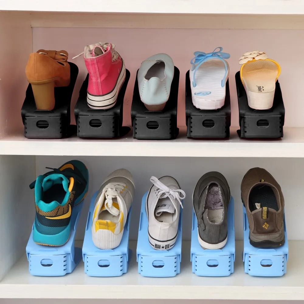10 шт. пластиковые двойные стойки для обуви Shleves 3 регулируемые уровни держатель для обуви экономят пространство обувь Органайзер Подставка Полка для гостиной