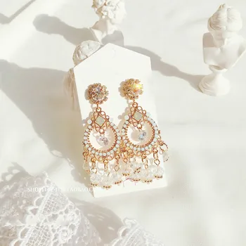 

2019 New Arrival Fashion Metal Ethnic Water Drop Women Dangle Earrings Korean Jewelry For Female Gift Earrings In Drop