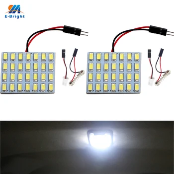 

YM E-Bright 2 PCS Panel 5730 28 SMD Car LED Light 12V Interior Lamps With T10 + Festoon Adapters Reading LightsTrunk Lamps 560Lm