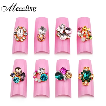 

10pcs Luxury Diamond Nail Rhinestone Decoration 3d Charm Alloy Nail Jewelry DIY Glitter Nail Decoration Tools