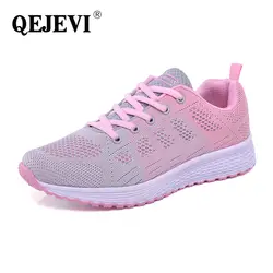 Черный, белый, розовый цвет мягкие туфли QEJEVI школьный стиль Для женщин кроссовки спортивные дышащие кеды для бега летние спортивные, для
