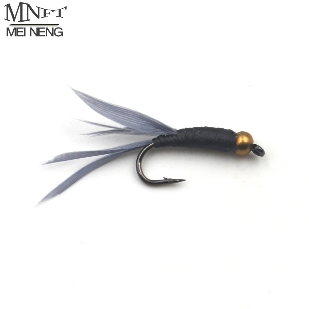 MNFT 10Pcs/lot 9 Beadhead Black Body Nymph Fly Trout Fly Fishing Baits