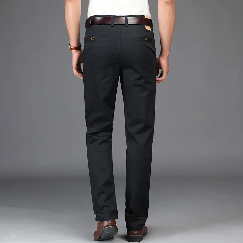 2019 Autumn JEEP Brand Casual Linen Pants Men's Casual Mid Elastic Waist Cotton Pants Fashion Trousers Full Length Straight (19)