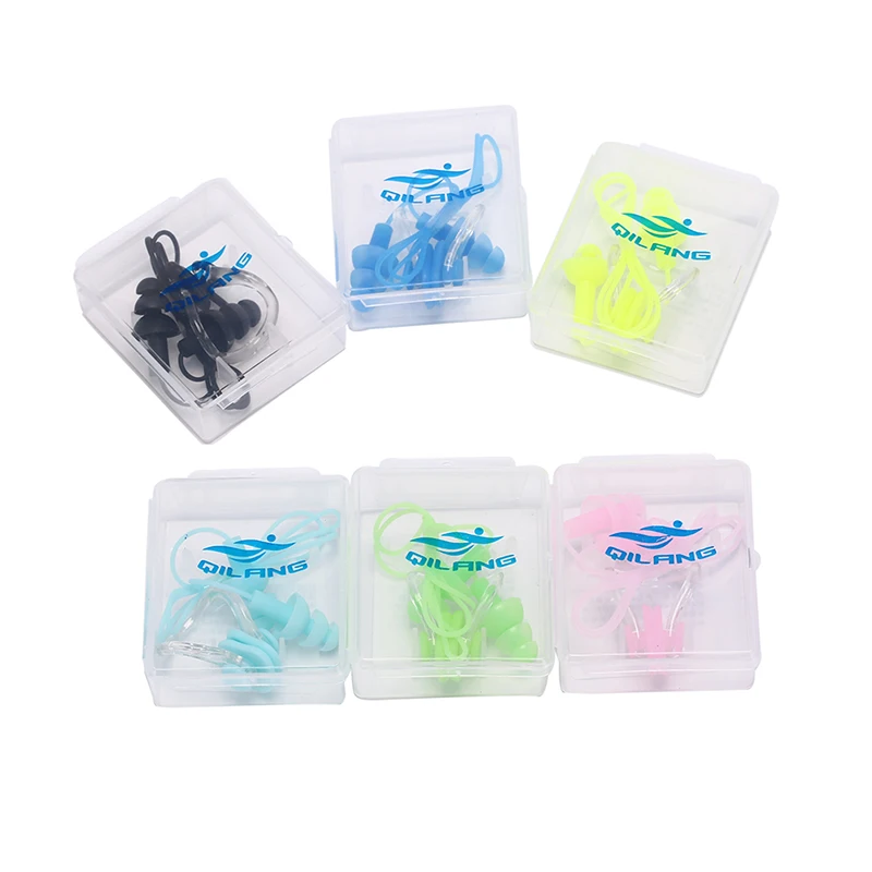 

Useful Soft Silicone Swimming Set Waterproof Nose Clip + Ear Plug Earplug 6 Colors