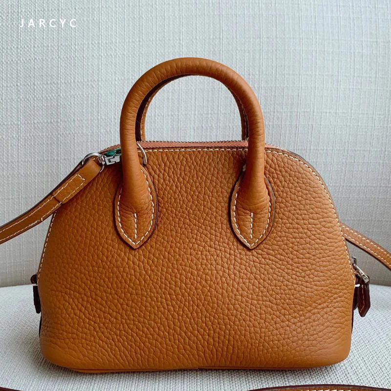 

2019 Genuine Leather Bowling Bag Handbags Women Famous Design Shoulder Bag Casual Tote Female Purse Sac Femme Bolsa Feminia