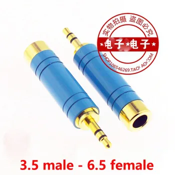 

50pcs/lot 6.35 to 3.5 audio adapter headphone microphone speaker extension cable 6.5mm female to 3.5mm