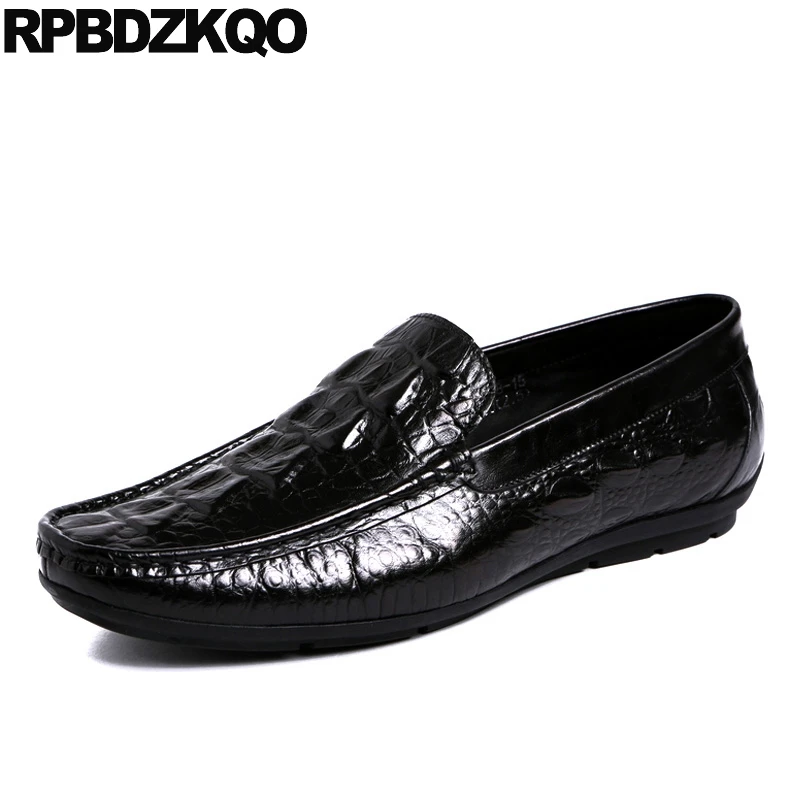 Zapatos Estilo Hombres Lujo De Conducción rojo Mocasines Negro Resorte Real Python Los Genuino Cuero Cocodrilo Marca Negro Británico Wn0q1zZfq