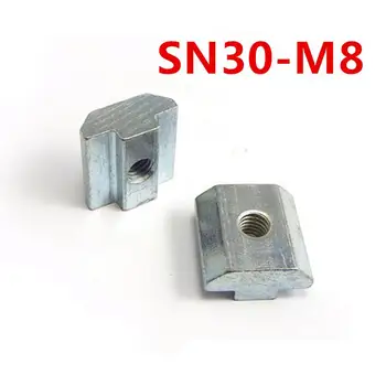 

50pcs/lot Steel With Zinc 30TN-M8 8mm T Sliding Nut block M8 for 3030 Aluminum Profile slot 8