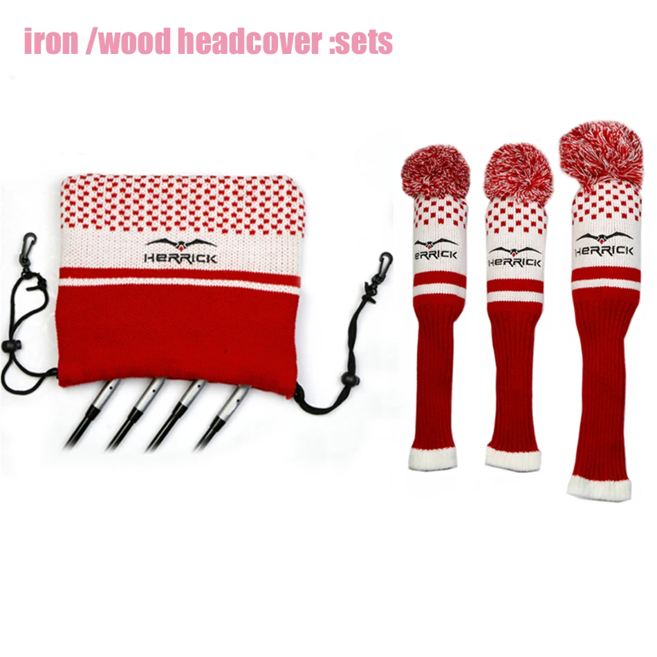 جديد نوادي الجولف headcovers الخشب الممر السالك حياكة الصوف يغطي 1 #3 #5 # يغطي مكاوي غولف غطاء الملحقات شحن مجاني