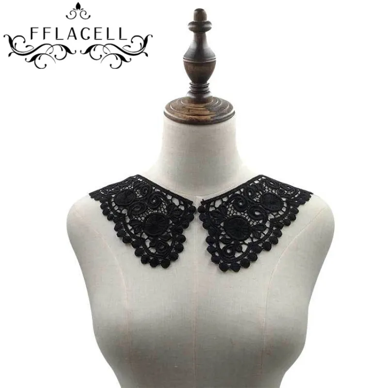

FFLACELL Embroidered Venise Lace Neckline Collar Embellishment Sewing Applique Trims Sewing Supplies Scrapbooking