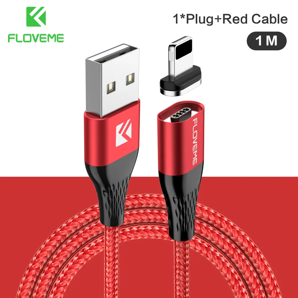 FLOVEME 3A Магнитный Micro USB кабель для iPhone samsung, кабель для быстрой зарядки и передачи данных, Магнитный зарядный кабель usb type-C для мобильного телефона - Цвет: Red