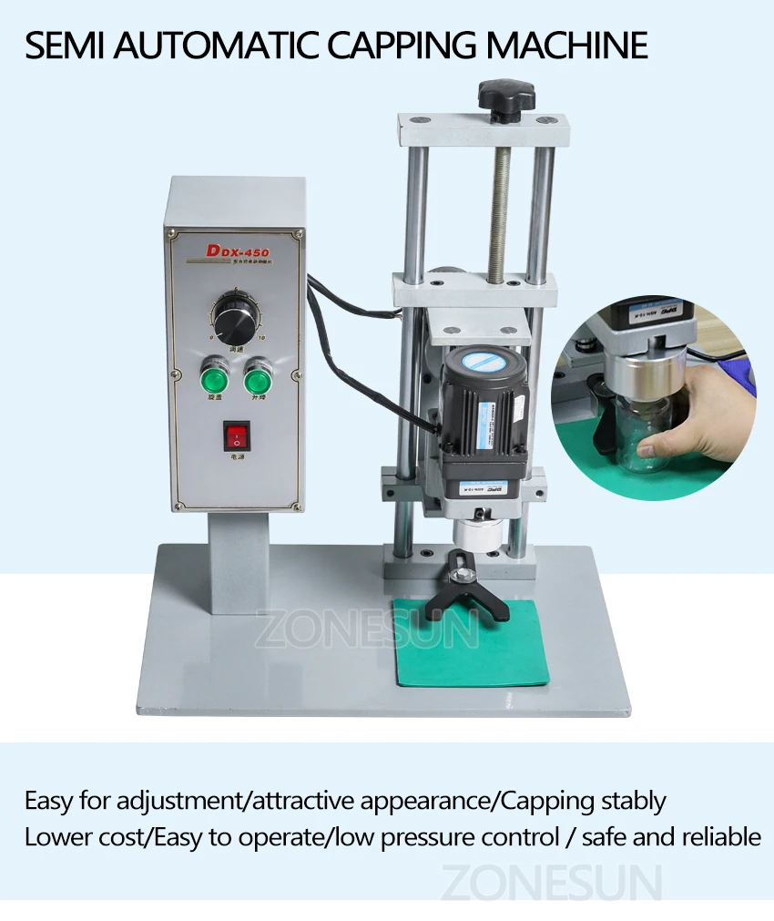 ZONESUN полуавтоматическая машина для выкручивания колпачков электрическая настольная машина для завинчивания колпачков 10-50 мм колпачки для парфюмерного воротника кольцо для табачной смолы бутылка