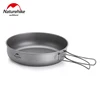 Naturehike Titanium Frying Pan Bowl Plate with Folding Handle Ultra-light Outdoor Camping Picnic Tableware Kitchenware ► Photo 1/6