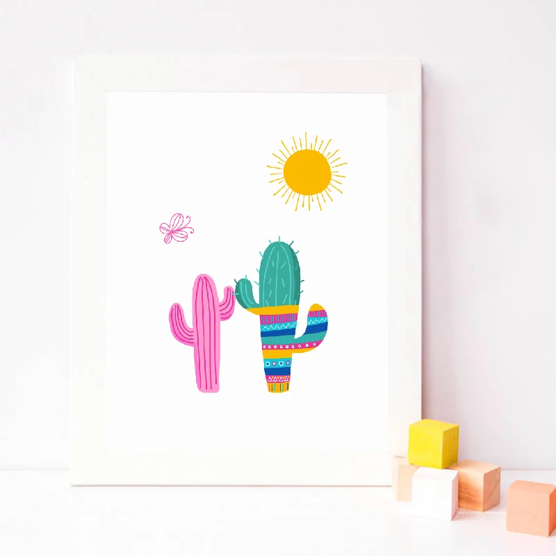 Настенный художественный холст Llama Cactus печатные плакаты скандинавский