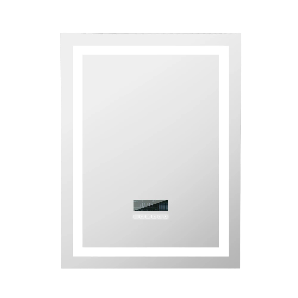 

Bluetooth LED Illuminated Bathroom Mirror Wall Mirror Bathroom Makeup Mirror with Clock Touch Switch 60cmx80cm HWC