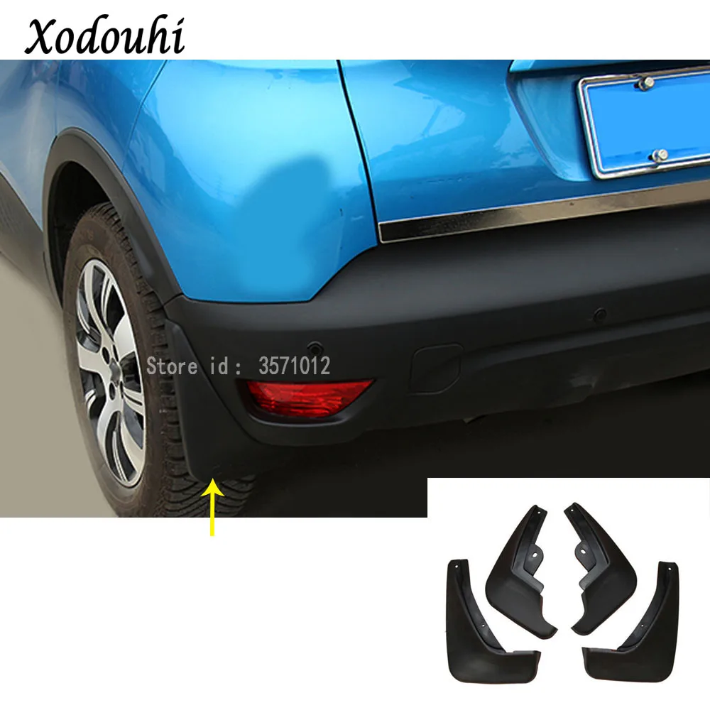 

For Renault Captur 2015 2016 2017 car styling plastic fender soft mudguard protection flaps splash mud guard frame moulding 4pcs