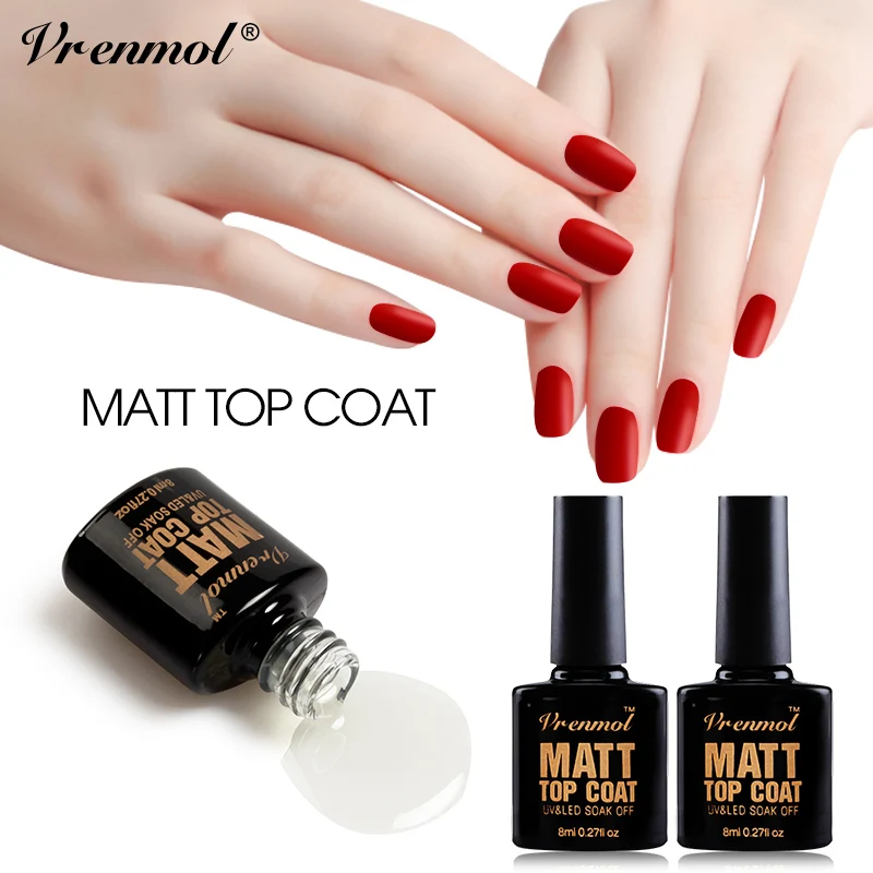 

Vrenmol Long Lasting Transparent Lacquer Hybrid Matte Lacquer Nail Glue Primer Matte Top Coat Gel Nail Polish