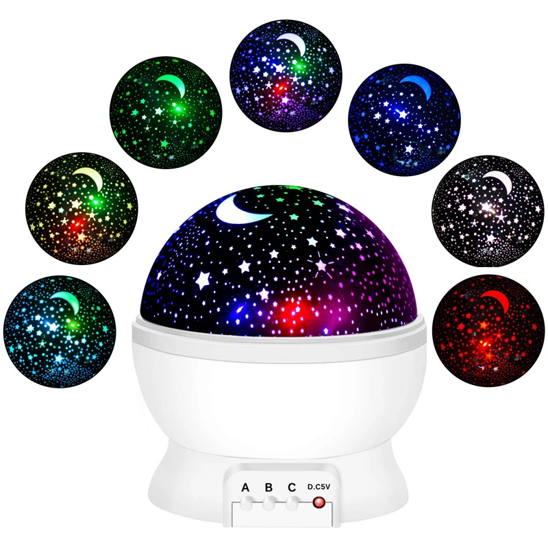 

Starry Kids Night Light Projector 360 Degree Rotation Star Moon Lamp Colorful Bedroom Sky Night Light for Baby Children Gift