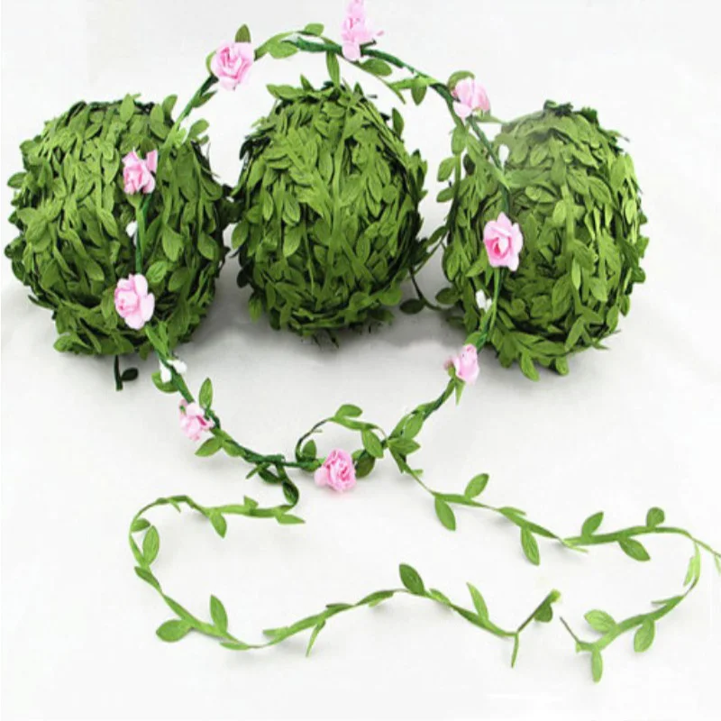 10 Yards Artificial Silk Flowers Fake Plants Leaf Vine DIY Wedding Party Decor Wreath Gifts Flower Wall Home Decoration Supplies