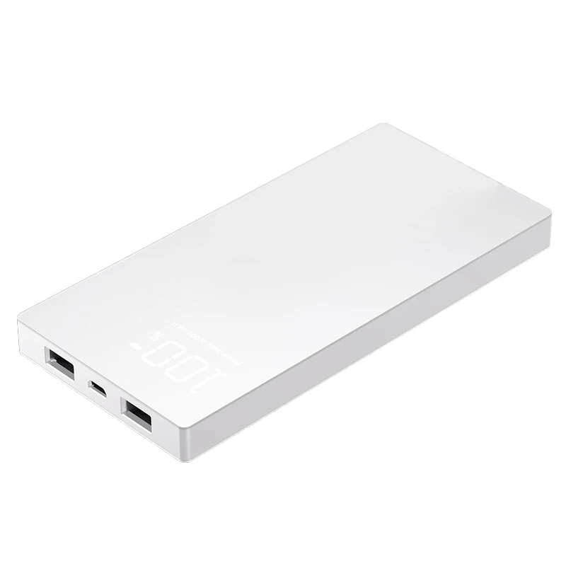 Зеркальное зарядное устройство 30000 мАч LCDDual USB power bank для xiaomi iPhone X 8 7 6s huawei p20 lite