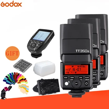 

GODOX 3*Mini TT350 TTL HSS Max 1/8000s 2.4G Wireless X System Flash with Xpro-Transmitter and Gift Kit for Canon Fujifilm Snoy