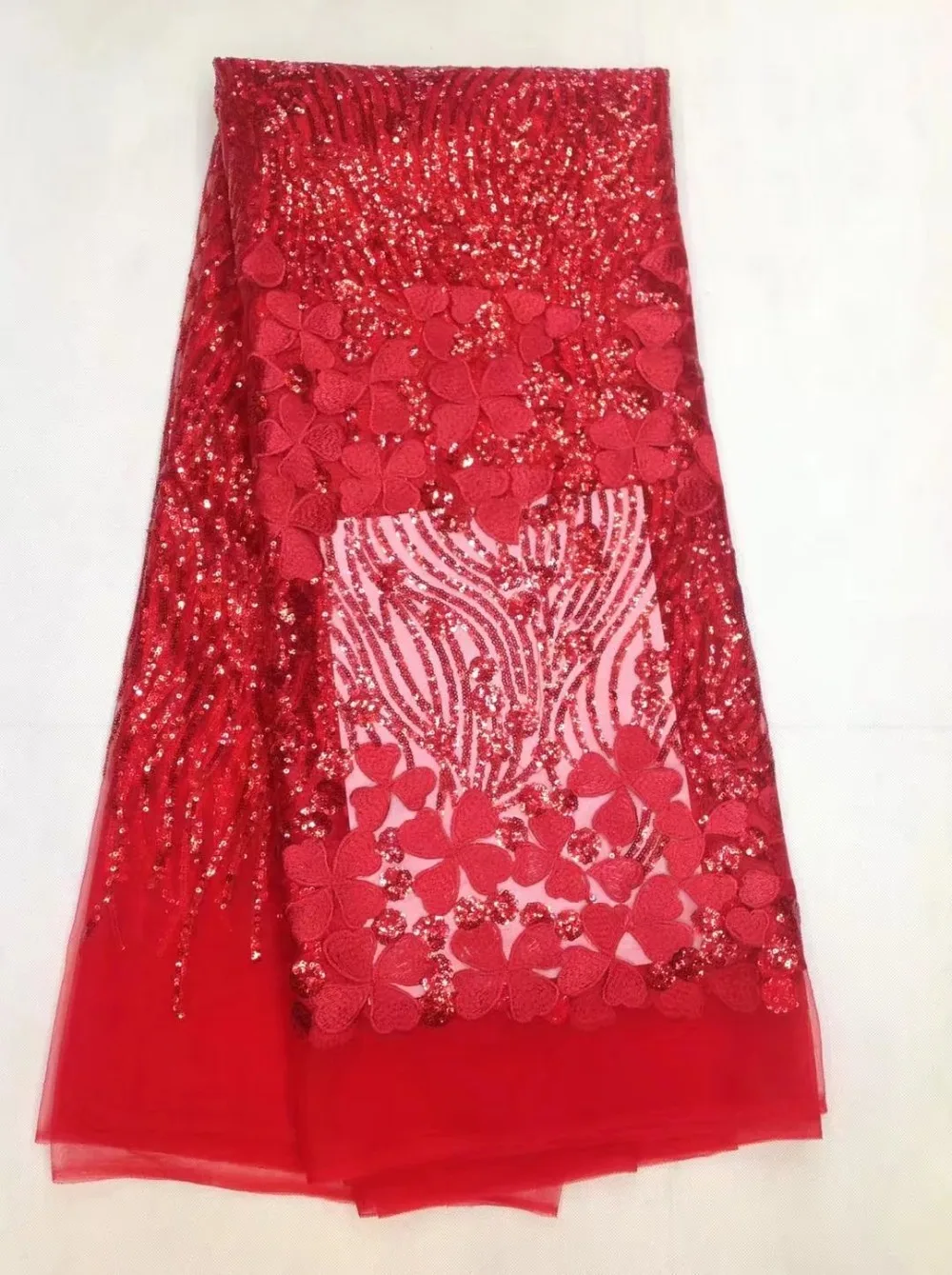 

African Fashion Cloth Sequins lace fabric/Guipure Lace Fabric Hot Sale