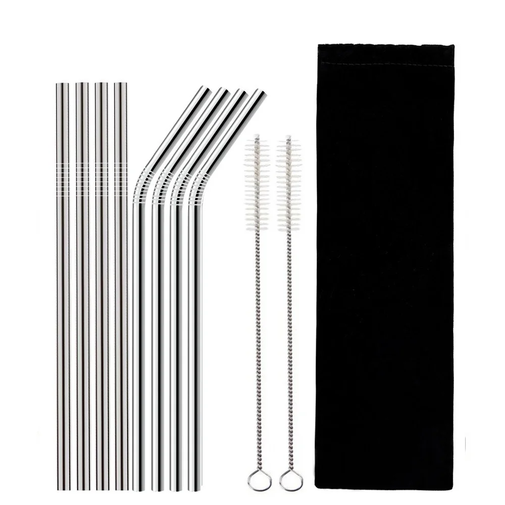 

4/8pcs Reusable Drinking Straw High Quality 304 Stainless Steel Metal Straw with Cleaner Brush for Mugs 20/30oz