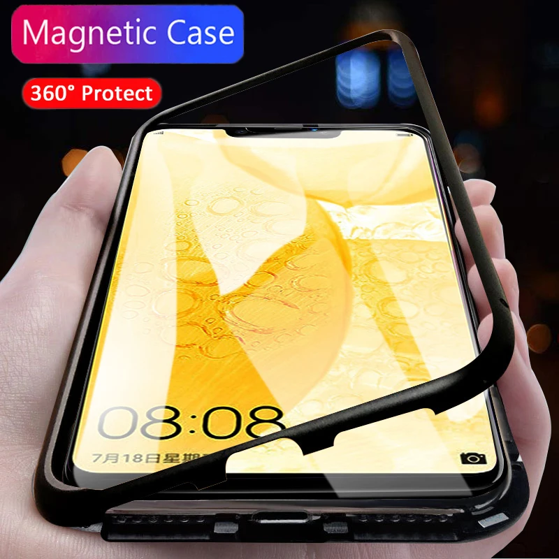 

Magnetic Adsorption Case for Huawei P20 Pro Honor 10 P 20 Lite Magnet Case Metal Back Cover for Samsung Galaxy S8 S9 Plus note 8