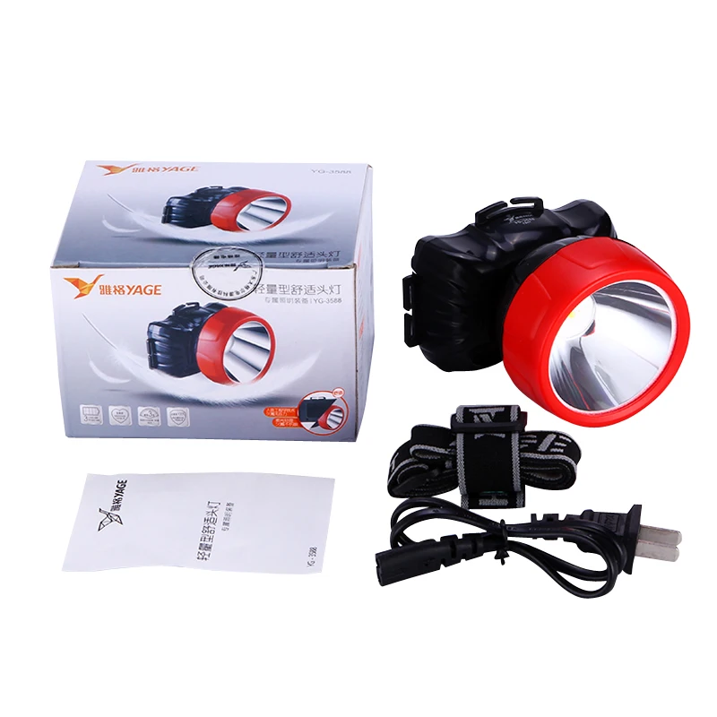 

YAGE headlamp adjustable led head light Hunting light head lamp for Hiking 2-mode Headlamps with battery EU/USA/UK Plug