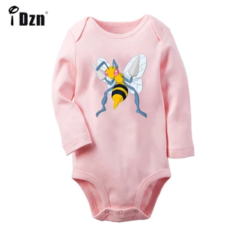 

Cute Cartoon Pokemon Beedrill Pidgeot Pidgey Design Newborn Baby Bodysuit Toddler Long Sleeve Onsies Jumpsuit Cotton Clothes