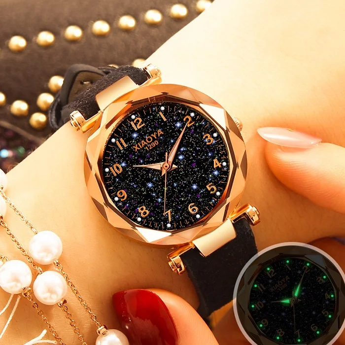 

Fashion Hot Women Fashion Quartz Watch Crystal Star Luxury Leather Bracelet Ladies Watch casual Leisure relogio feminino 2019