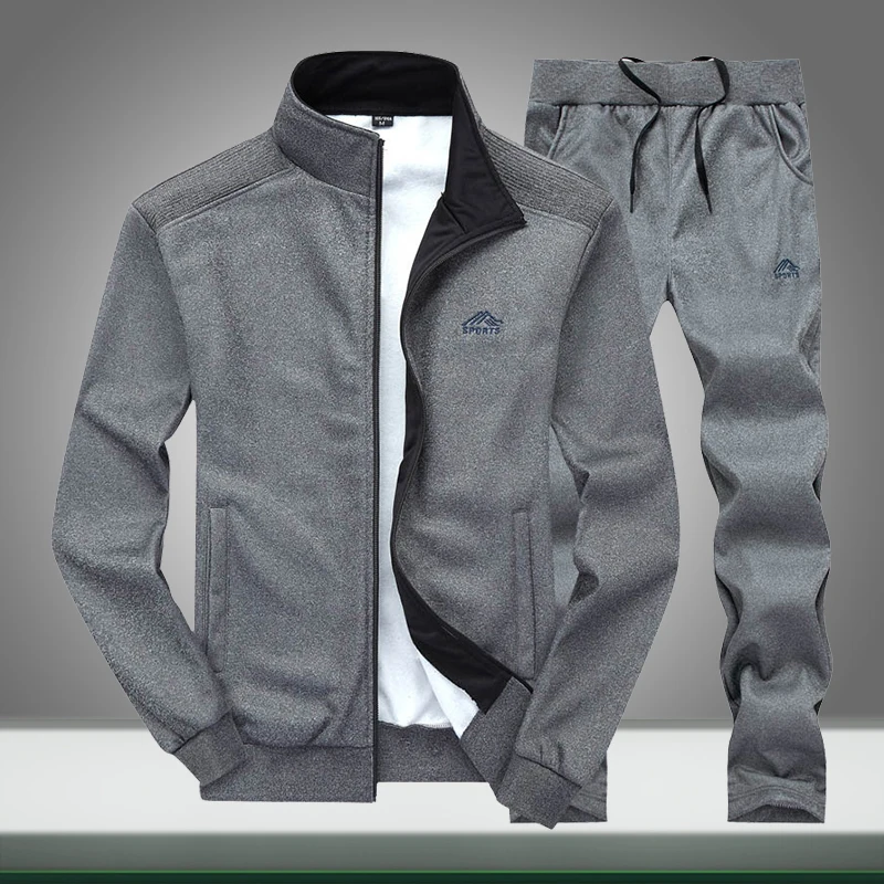 

Autumn Men Casual Jackets Suit Solid Slim Fit Zipper Outwear Coat Sets Mens Sportswear Outdoors Stand Collar Jackets Tracksuit