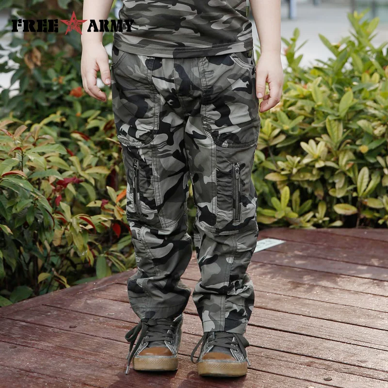Preise Marke Neue Baumwolle Camouflage Hosen Jungen Militär Kinder frauen Casual Outdoor Hose für Kinder Cargo Pants Armee Camo Hose Pant