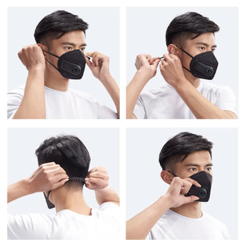 360 PM2.5 для защиты от загрязненного воздуха Анти-пыль и защитой носа лицевая маска модные многоразовые маски для мужчин и женщин; - Цвет: Черный