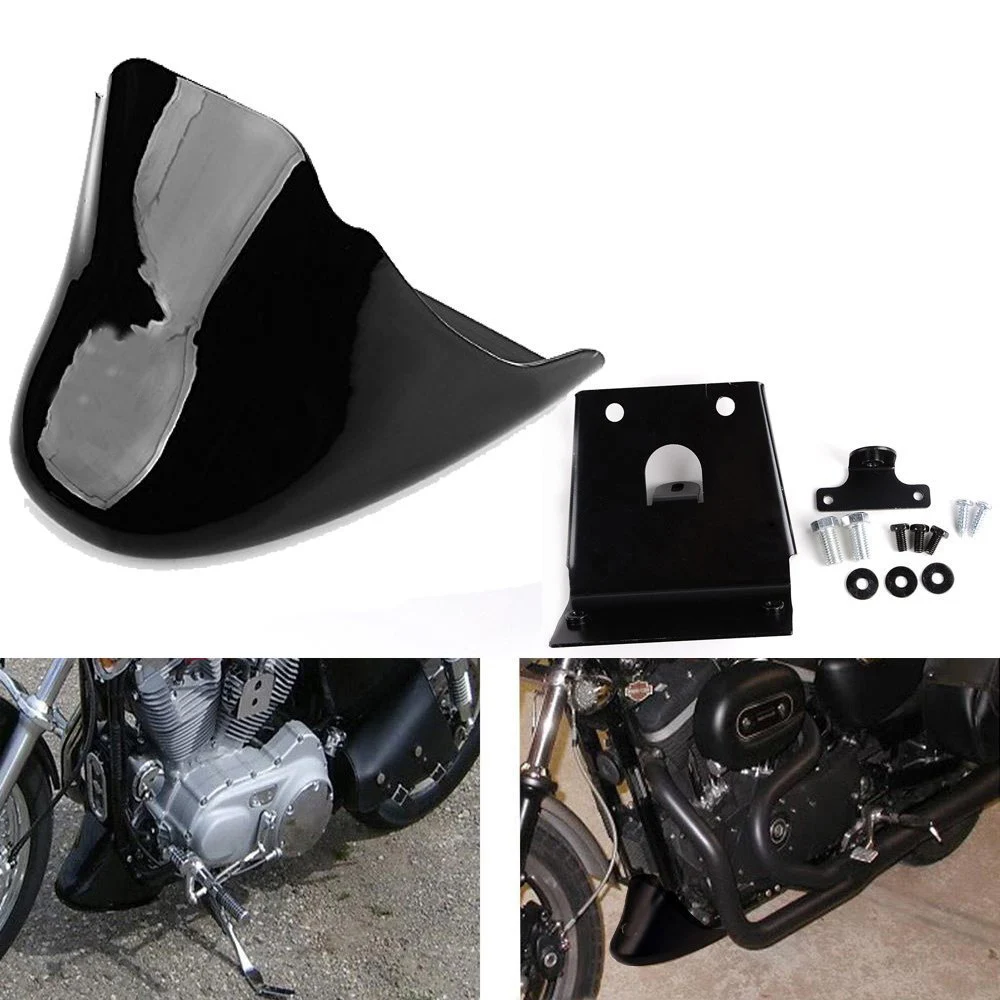Для Harley Davidson Sportster XL883 XL1200 2004-2014 XL 883 1200 глянцевый черный передний нижний спойлер
