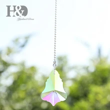 H& D кристалл 50 мм Цвет Кристалл Призма кленовый лист 2 шт. Кристалл Потолочный вентилятор вытяжной цепи