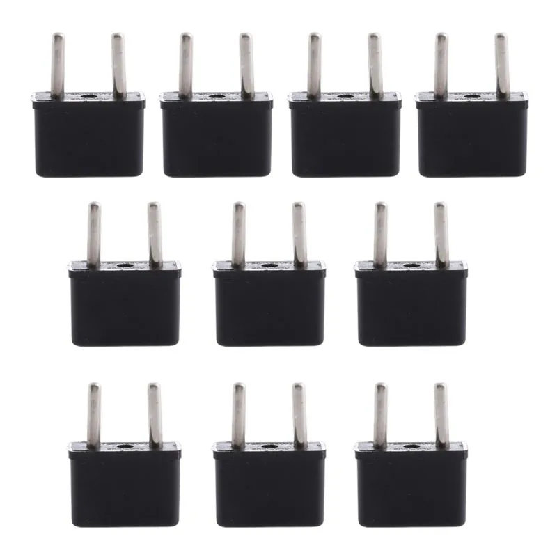 10 PCS USA US to EU Euro Europe AC Power Plug Converter Travel Adapter Charger Drop Shipping Support