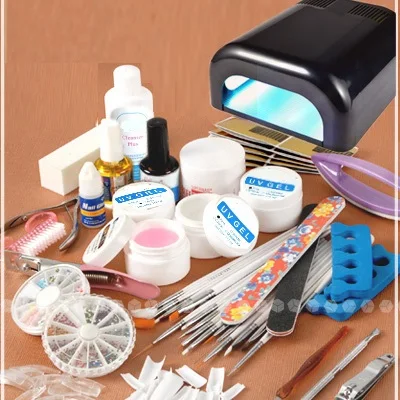 

2017 New! Full Set Acrylic Powder UV Gel Brush Pen UV Lamp Nail Art DIY Manicure kit Free Shipping