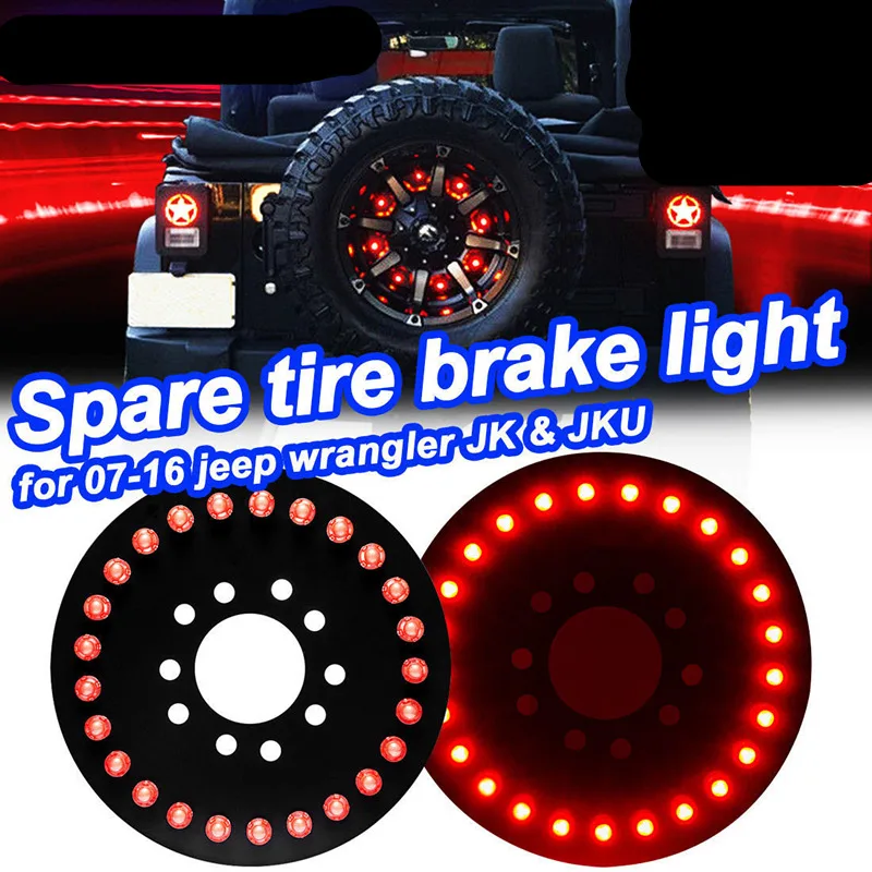 Spare Tire Wheel Cover Taillight LED Brake Light Red Lights For Jeep
