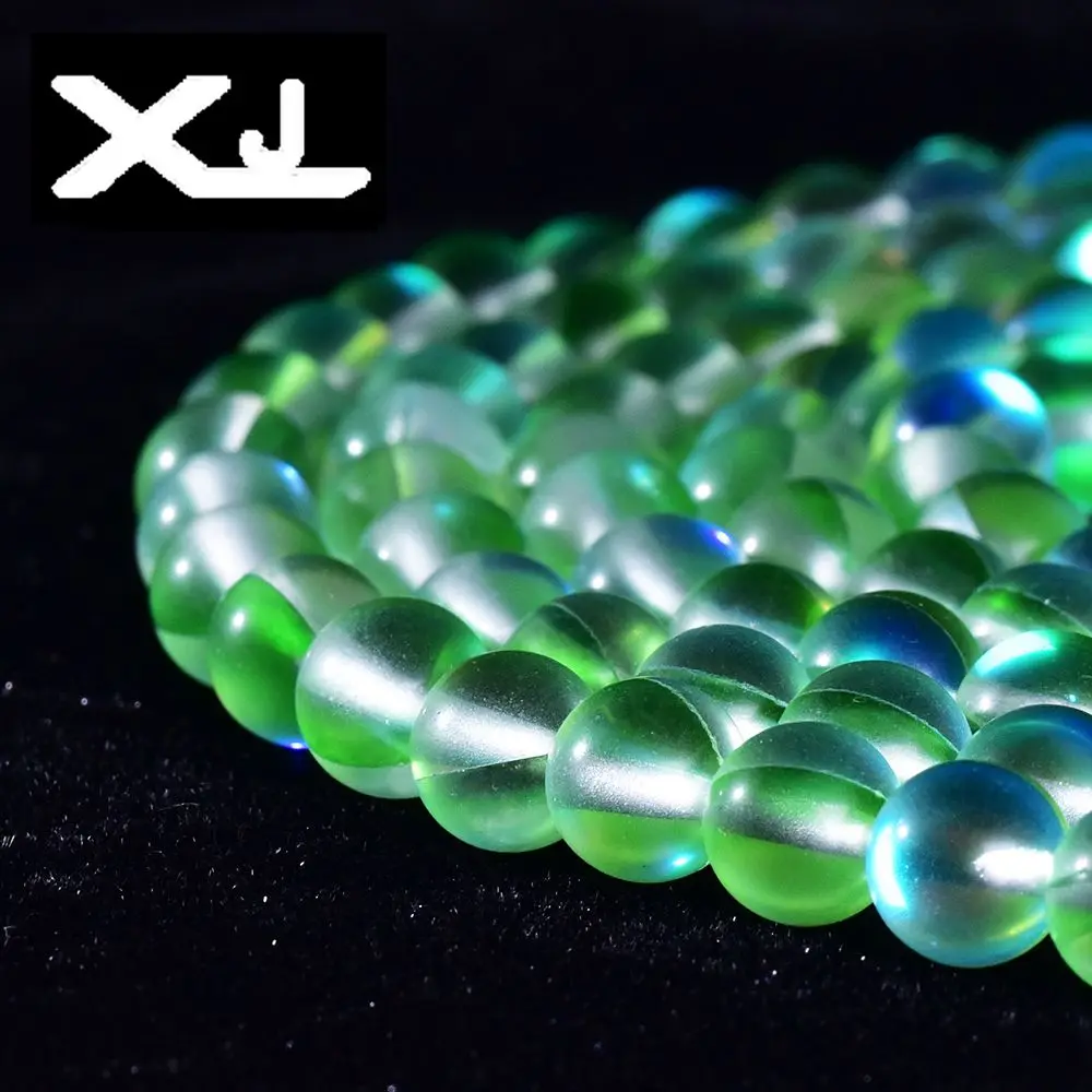 

XIN JIAO Natural Smooth surface Crystal Moonstone 6mm 8mm 10mm 12mm for Jewelry bracelet accessories making DIY