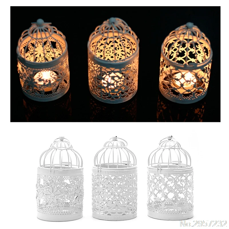 Hollow Holder Candlestick Tealight Hanging Lantern Bird Cage Vintage Wrought New yy56 photo