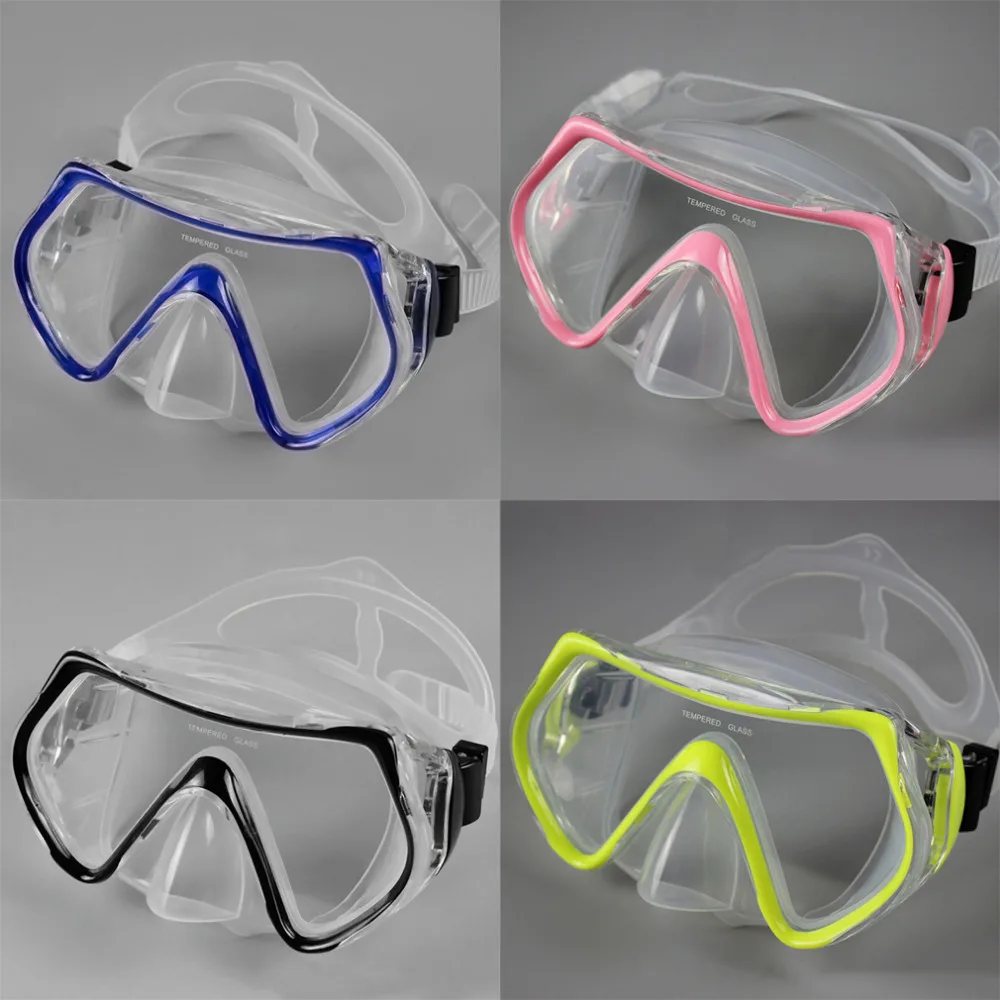Children Diving Swimming Mask Plain Glasses Tempered Glass Lens