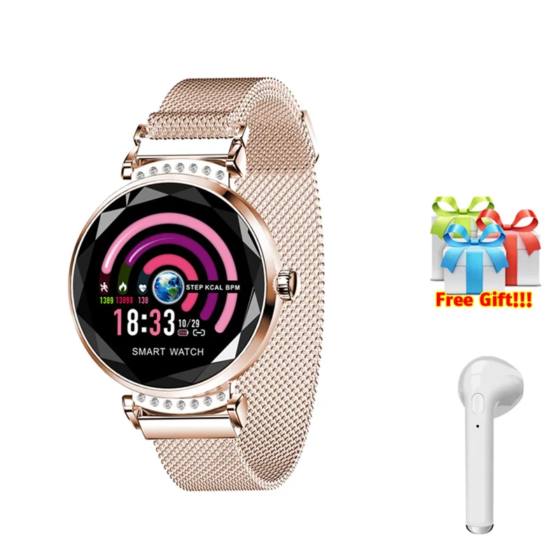 

H2 Smart bracelet Color screen Waterproof wristband heart rate Blood pressure measurement Fitness tracker band+earphone gift H1