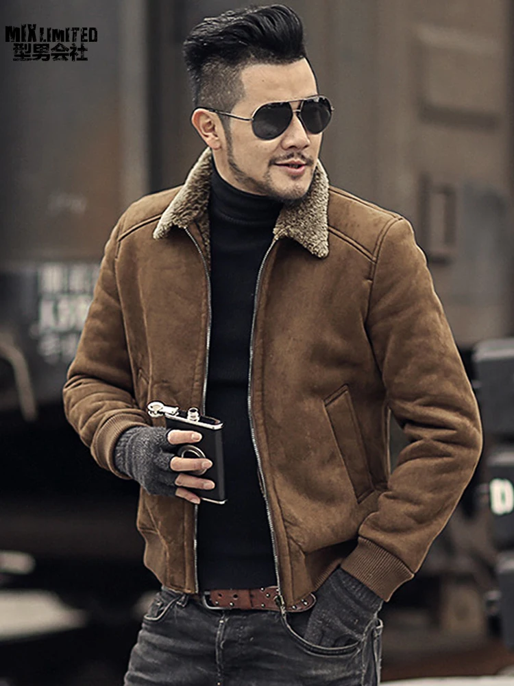 regla Estado isla Los hombres de invierno nueva slim café caliente faux fur chaqueta con  cremallera hombres de lana estilo europeo gruesa casual de Marca Diseño  chaqueta F7153 _ - AliExpress Mobile